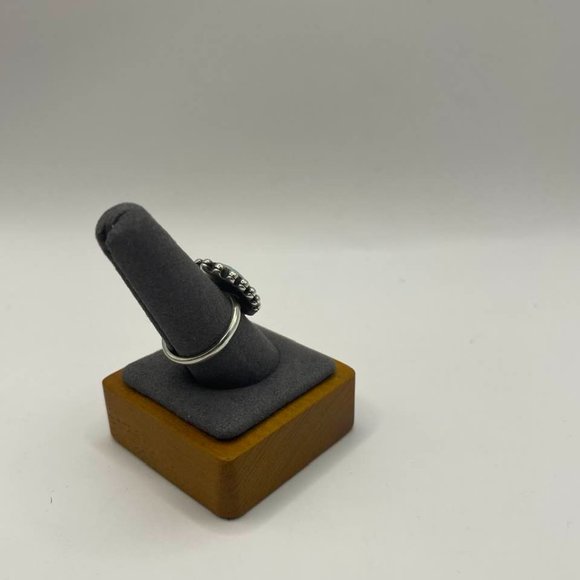 James Avery Retired Design Large Oval Turquoise Santorini Silver Ring - Picture 14 of 16